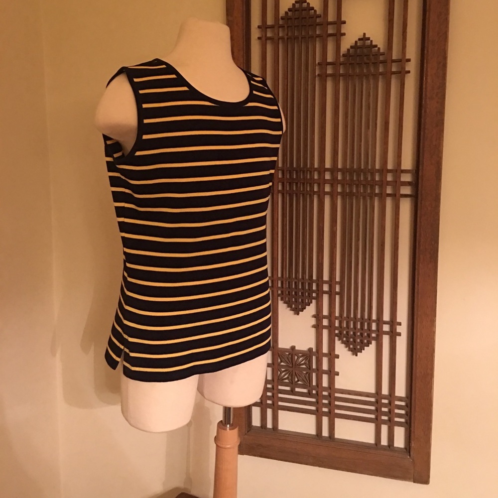 Exclusively Misook Cream/Black Stripped Shall, SM